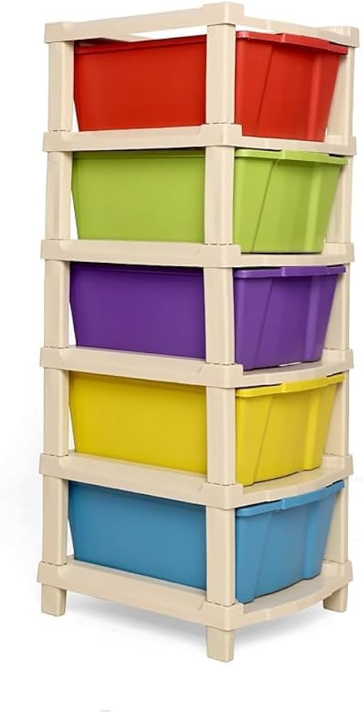 5 Layer Modular Plastic Storage Drawer Organizer Rack